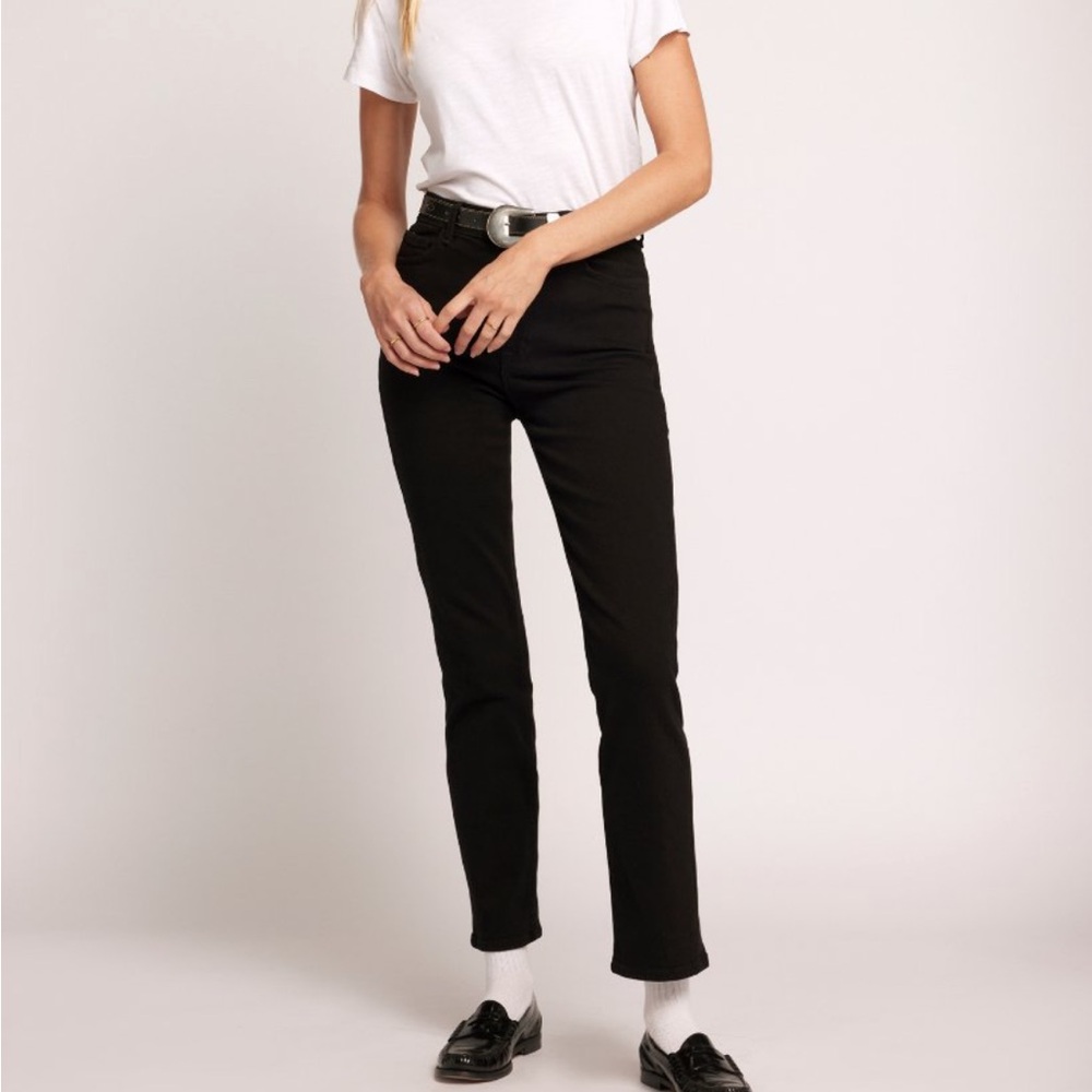 Current Elliott | The Soulmate Slim Straight Jean size 26 Black High Rise